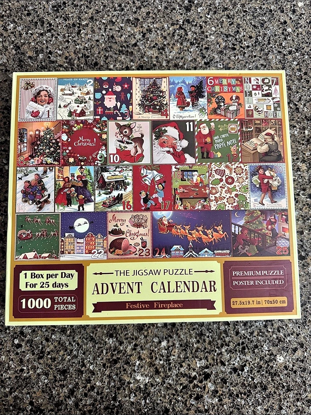 Festive Fireplace Jigsaw Puzzle Advent Calendar Holiday Christmas Gift